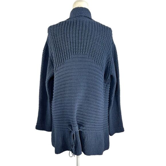 Lilith Cotton Open Front Cardigan Sweater Medium/Large Blue Knit Women’s - Picture 6 of 12